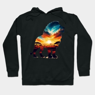 Zambia lion silhouette savannah abstract style Hoodie